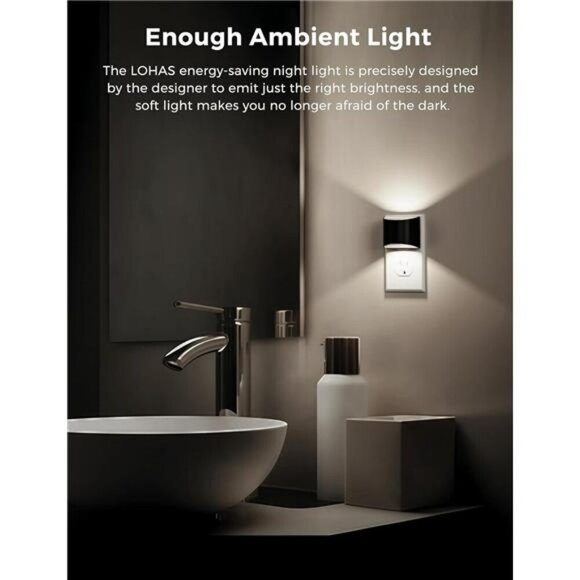 LED Night Light Plug In with Sensor 3 Brightness Levels for Hallway Bedroom - Picture 2 of 8